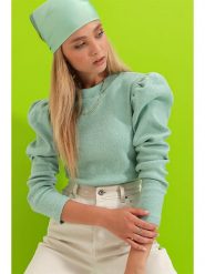 Trend Alacati Sweter w kolorze zielonym rozmiar: L. Zielone golfy damskie Trend Alacati, l, bez wzorów, z bawełny, bez ramiączek. Za 43.88 zł.