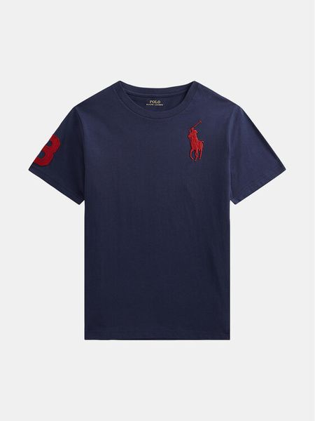 Polo Ralph Lauren T-Shirt 323832907039 Granatowy Regular Fit. Niebieskie t-shirty chłopięce Polo Ralph Lauren, bez wzorów, z bawełny, bez ramiączek. Za 169.99 zł.