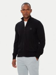 BOSS Kardigan Kanozip_S 50543692 Czarny Regular Fit. Czarne kardigany męskie Boss, m, bez wzorów, z bawełny, bez kołnierzyka. Za 679.99 zł.