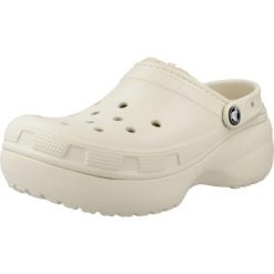 Klapki Crocs Model Lined Clog Kolor Beżowy. Białe klapki damskie Crocs, bez wzorów, z gumy, bez obcasa. Za 301.15 zł.