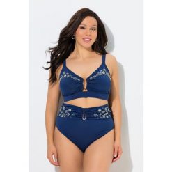Damskie Bikini strój dwuczęściowy roślinny haft miękkie miseczki. Niebieskie bikini damskie Ulla Popken, bez wzorów, plus size. W wyprzedaży za 223.99 zł.