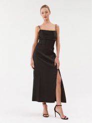 Guess Sukienka koktajlowa W3BK82 WDEE2 Czarny Regular Fit. Czarne sukienki damskie Guess, s, z aplikacjami, z syntetyku, wizytowe, bez kołnierzyka, bez ramiączek. Za 399.99 zł.