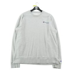 Second life - Bluza męska z haftowanym logo Script szara - Stan dobry. Szare bluzy bez kaptura męskie CHAMPION, l, z dresówki. Za 102.96 zł.
