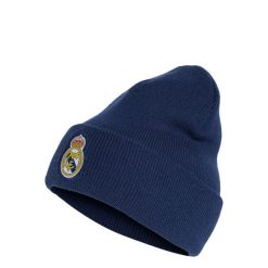 Czapka wełniana Real Madryt. Białe czapki męskie Adidas, bez wzorów, z dzianiny, klasyczne. Za 119.00 zł.