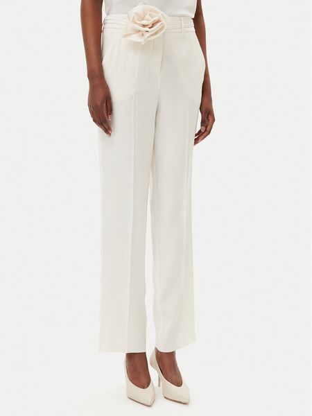 Marella Spodnie materiałowe Lello 2513131152200 Biały Regular Fit. Białe spodnie materiałowe damskie Marella, bez wzorów, z materiału. Za 669.99 zł.