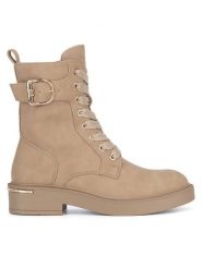 MEXX Trzewiki MI001713543W Beżowy. Brązowe botki damskie Mexx, z materiału, bez obcasa, na płaskiej podeszwie, bez zapięcia. Za 329.99 zł.