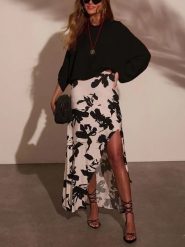 LA Angels Spódnica w kolorze biało-czarnym rozmiar: S. Białe spódniczki damskie LA Angels, s, bez wzorów, maxi. Za 127.65 zł.