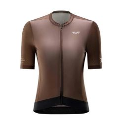 Koszulka kolarska na rower rozpinana. Brązowe t-shirty damskie ROCKBROS, l, bez wzorów, z elastanu, bez kołnierzyka. Za 249.00 zł.