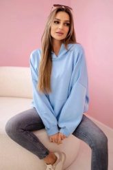 Bluza z kapturem masełko niebieska. Niebieskie bluzy z kapturem damskie KESI, l, z elastanu. Za 204.91 zł.