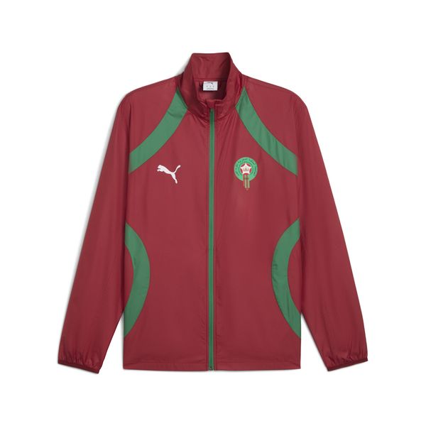 Męska tkana kurtka przedmeczowa Maroko PUMA. Czerwone kurtki męskie Puma, m, bez wzorów, sportowe, bez kaptura. W wyprzedaży za 306.50 zł.