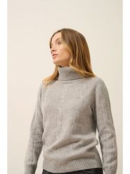 Just Cashmere Kaszmirowy golf "Estelle" w kolorze jasnoszarym rozmiar: XXL. Szare golfy damskie Just Cashmere, xxl, bez wzorów, z kaszmiru, bez ramiączek. Za 375.11 zł.