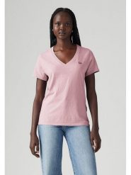 Levi's Koszulka w kolorze jasnoróżowym rozmiar: XS. Różowe bluzki damskie Levi's, s, bez wzorów, z bawełny, bez kołnierzyka, bez ramiączek. Za 52.30 zł.