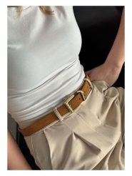 Lucky Bees Pasek w kolorze jasnobrązowym - dł. 100 cm rozmiar: onesize. Brązowe paski damskie Lucky Bees, bez wzorów, z materiału. Za 39.99 zł.