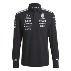 Koszulka polo z długim rękawem z bawełny Mercedes AMG Petronas Formula One Team. Czarne koszulki polo męskie Adidas, xl, z bawełny, bez ramiączek. Za 425.90 zł.