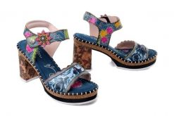Laura Vita 0007789 NAOMIO 15 jeans, sandały damskie. Niebieskie sandały damskie Laura Vita, bez wzorów, z jeansu, bez obcasa, na obcasie. Za 429.90 zł.
