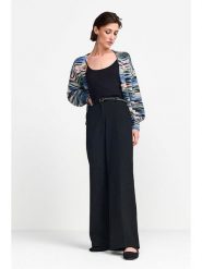 Rich & Royal Spodnie w kolorze czarnym rozmiar: 40. Czarne spodnie materiałowe damskie Rich & Royal, bez wzorów, z materiału, z podwyższonym stanem. Za 237.73 zł.