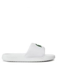 Lacoste Klapki Serve Slide 1.0 123 1 Cuj 745CUJ0012-082 Biały. Białe klapki damskie Lacoste, bez wzorów, ze skóry, bez obcasa. Za 189.99 zł.