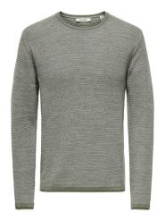 ONLY & SONS Sweter "Eric" w kolorze khaki rozmiar: XXL. Brązowe swetry męskie Only & Sons, xxl, bez wzorów, z bawełny, bez kołnierzyka. Za 101.23 zł.