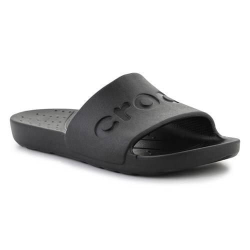 Klapki unisex Crocs Slide. Czarne klapki damskie Crocs, bez wzorów, z materiału, bez obcasa. Za 168.00 zł.