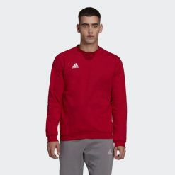 Bluza adidas Entrada 22. Czerwone bluzy bez kaptura męskie Adidas, xl, z bawełny. Za 126.20 zł.