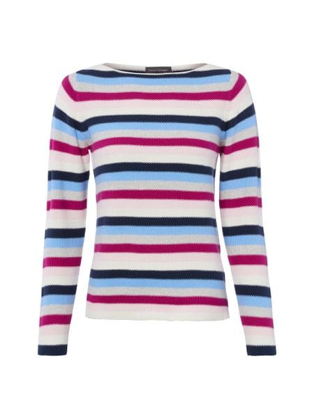 Franco Callegari Sweter damski z dzianiny Kobiety Bawełna (100%) biały|wielokolorowy w paski, M. Białe swetry klasyczne damskie Franco Callegari, m, z bawełny, bez kołnierzyka. Za 299.95 zł.