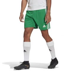 Spodenki piłkarskie męskie adidas Squadra 21 Short. Białe szorty damskie Adidas, z poliesteru, bez kołnierzyka. Za 69.00 zł.