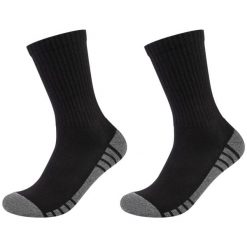 Skarpetki sportowe dla dorosłych 2PPK Cushioned Socks. Szare skarpetki męskie Skechers, bez wzorów, z bawełny. Za 29.99 zł.