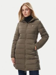 Guess Kurtka zimowa V4YL05 WF3X0 Khaki Regular Fit. Brązowe kurtki damskie Guess, na zimę, s, z aplikacjami, z syntetyku, bez kaptura. Za 694.99 zł.