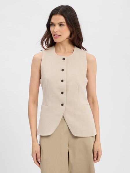 Msch Copenhagen kamizelka garniturowa - MSCHMirabelle Michelle Kobiety beżowy, M/L. Brązowe kamizelki damskie MSCH Copenhagen, l, z jeansu. Za 179.95 zł.