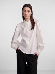 YAS Koszula 26030881 Biały Regular Fit. Białe koszule damskie YAS, xs, bez wzorów, z bawełny, bez kołnierzyka, bez ramiączek. Za 239.99 zł.