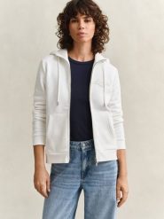 Gant kurtka dresowa Kobiety Materiał dresowy biały, XL. Białe kurtki damskie Gant, xl, z aplikacjami, z dresówki, bez kaptura. Za 749.95 zł.