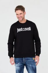JUST CAVALLI Czarna bluza R Logo. Czarne bluzy bez kaptura męskie Just Cavalli, m. W wyprzedaży za 499.99 zł.