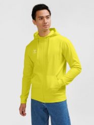 Bluza dresowa z kapturem Hummel Go 2.0. Żółte bluzy sportowe męskie HUMMEL, xl, z bawełny. Za 253.55 zł.