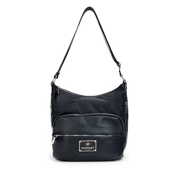 Torebka Monnari. Czarne torebki klasyczne damskie Monnari, bez wzorów, wizytowe, bez kołnierzyka, bez ramiączek. Za 129.99 zł.