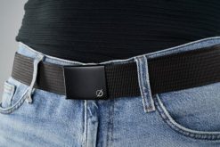 Parciany Pasek Męski Brødrene P01 Czarny. Czarne paski męskie bez wzorów, z jeansu, biznesowe. Za 28.99 zł.