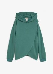 Bluza z kapturem z miękkiej mieszanki wiskozy. Zielone bluzy z kapturem damskie bonprix, z wiskozy. Za 129.99 zł.
