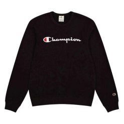 Męska Bluza Z Okrągłym Dekoltem. Czarne bluzy bez kaptura męskie CHAMPION, m, z bawełny. Za 279.99 zł.