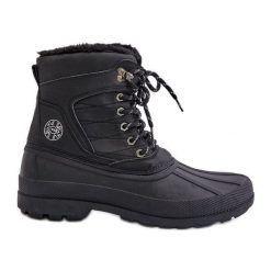 Śniegowce Męskie Lee Cooper LCJ-24-44-2872M Czarne. Czarne buty zimowe męskie na zimę, z materiału, bez zapięcia. Za 233.24 zł.