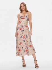 Guess Sukienka koktajlowa W3GK85 WD8G2 Beżowy Regular Fit. Brązowe sukienki damskie Guess, m, z aplikacjami, z syntetyku, wizytowe, bez kołnierzyka, bez ramiączek. Za 359.99 zł.