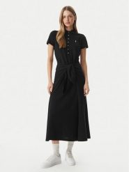 Polo Ralph Lauren Sukienka codzienna 211A12906002 Czarny Regular Fit. Czarne sukienki damskie Polo Ralph Lauren, na co dzień, s, bez wzorów, z bawełny, bez kołnierzyka, bez ramiączek, proste. Za 989.99 zł.