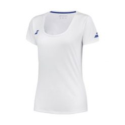 Koszulka tenisowa damska Babolat Play Cap Sleeve Top. Białe bluzki damskie BABOLAT, bez wzorów, bez kołnierzyka. Za 149.99 zł.