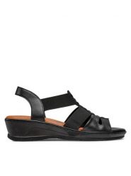Go Soft Sandały WI16-SHEENA-03 Czarny. Czarne sandały damskie GO SOFT, bez wzorów, ze skóry, bez obcasa, na koturnie. Za 169.99 zł.
