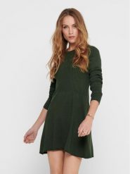 ONLY Sukienka dzianinowa 15185761 Zielony Regular Fit. Zielone sukienki damskie Only, m, bez wzorów, z dzianiny, bez kołnierzyka, bez ramiączek. Za 199.99 zł.