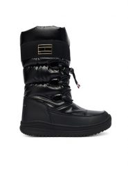 Tommy Hilfiger Śniegowce T3A6-34053-1474999 Czarny. Czarne kozaki dziewczęce Tommy Hilfiger, ze skóry. Za 519.99 zł.