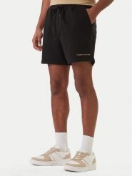 Tommy Jeans Szorty sportowe Contrast Linear DM0DM22697 Czarny Regular Fit. Czarne szorty męskie Tommy Jeans, m, z bawełny. Za 209.99 zł.