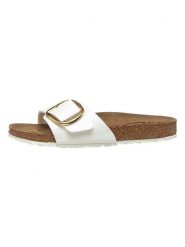 Birkenstock Klapki "Madrid" w kolorze białym rozmiar: 37. Białe klapki damskie Birkenstock, bez wzorów, bez obcasa. Za 305.29 zł.