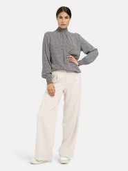 Milano Italy Bluzka w kolorze biało-czarnym rozmiar: 40. Białe bluzki damskie Milano Italy, bez wzorów, z wiskozy, bez kołnierzyka, bez ramiączek. Za 173.99 zł.