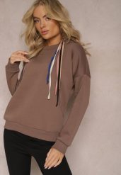 Brązowa Bawełniana Bluza z Sznurkami i Kapturem Tyche. Brązowe bluzy z kapturem damskie Renee, z bawełny. Za 89.99 zł.