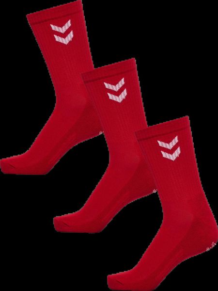 Hummel FUNDAMENTAL SMU 3-PACK SOCK - niskie skarpetki TANGO RED. Czerwone skarpetki damskie HUMMEL, bez wzorów, z bawełny. Za 126.00 zł.