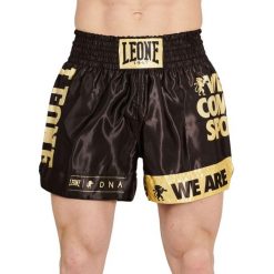 Spodenki treningowe LEONE 1947 DNA Kick-Thai. Żółte szorty męskie LEONE 1947, bez kołnierzyka. Za 189.99 zł.
